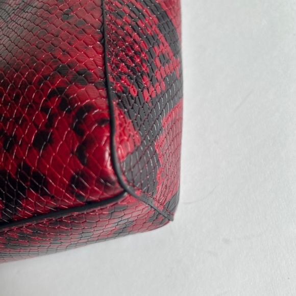 Rebecca Minkoff Burgundy Black Snake Print Leather Small Shoulder Crossbody Bag - Picture 9 of 14